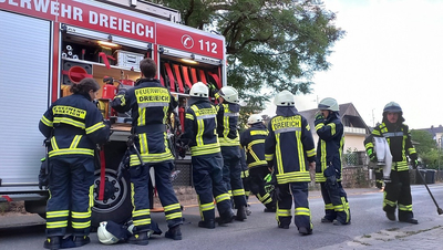 Löschgruppe bei einer Übung 2022
